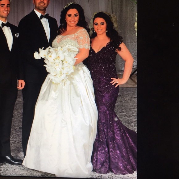 Purple evening mermaid gown - Picture 6 of 7